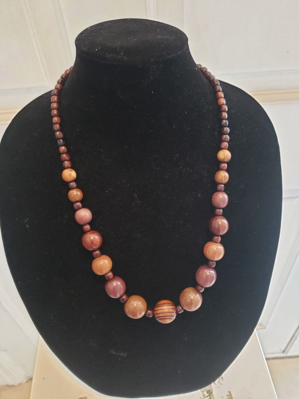 Source Unknown Brown and Tan Wood Bead Necklace - Women Jewelry
